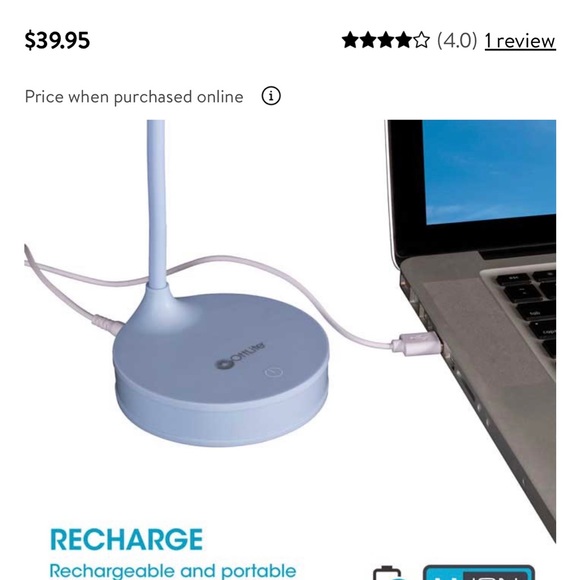 Ottlite Rechargeable Lamp with Lighted Mirror - Picture 4 of 5